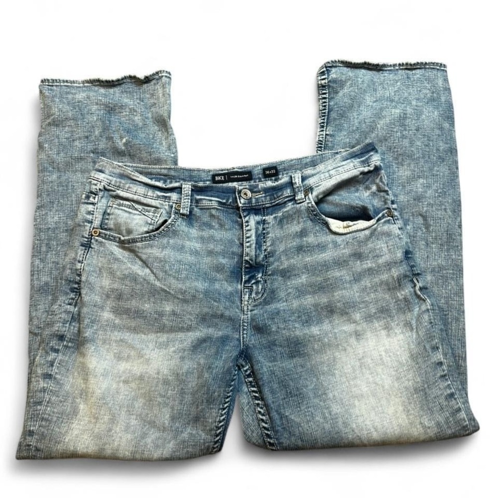 BKE Tyler Straight Leg‎ Men's Blue Light Wash Denim Jeans Size 36x32